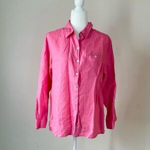Vintage Studio Works linen blouse in bubblegum pink